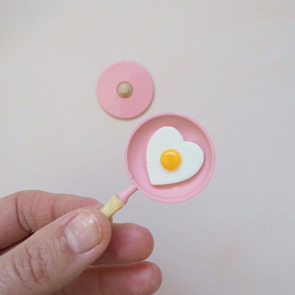 Miniature Metal Frying Pan and Egg